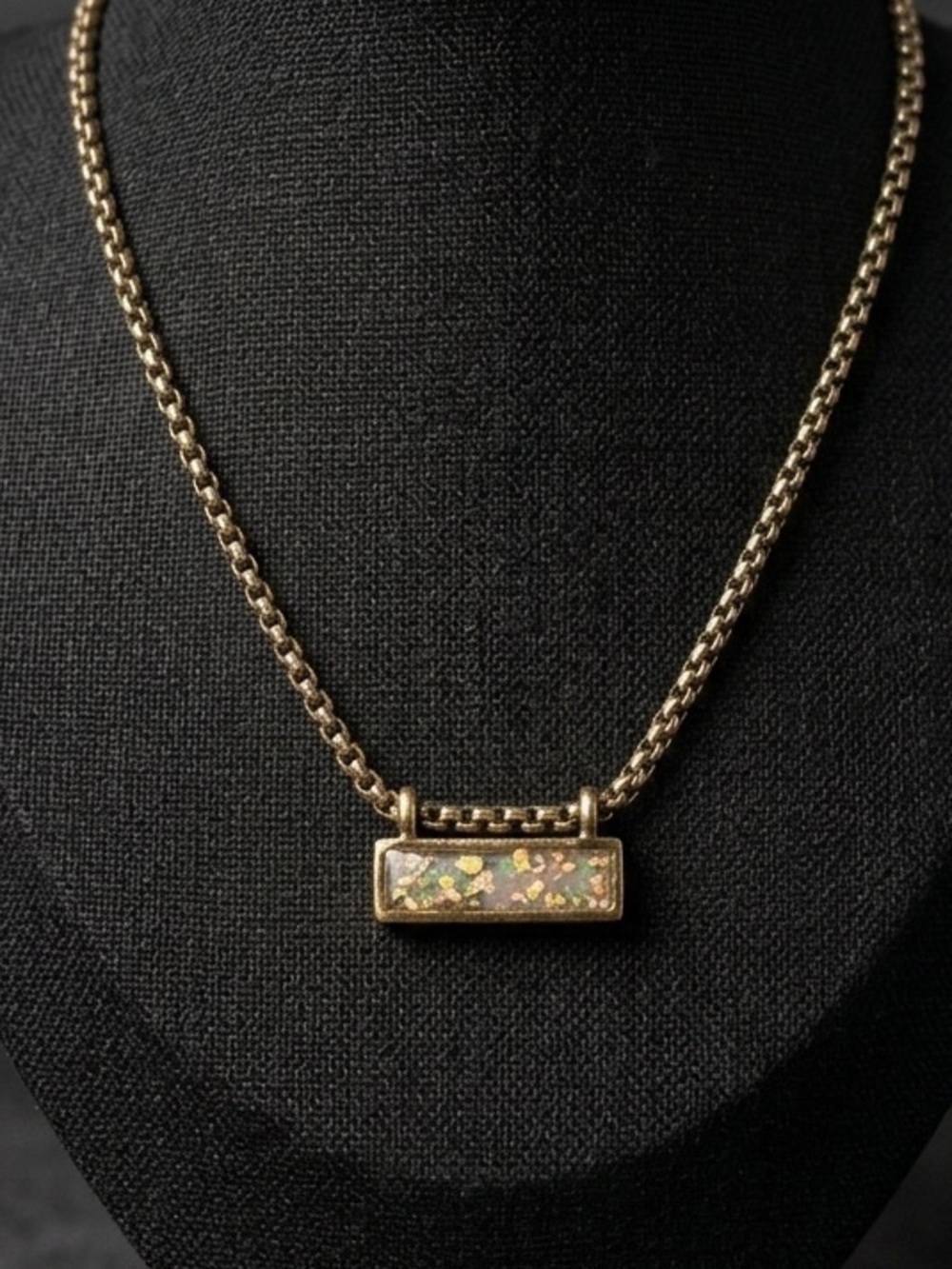 Kendra Scott Gold Bar Necklace with Multicolor Glitter Inlay
